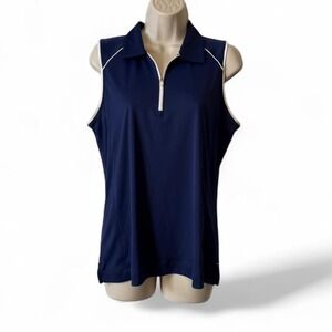Slazenger Navy Blue Sleveless Golf Shirt, Women's Size L